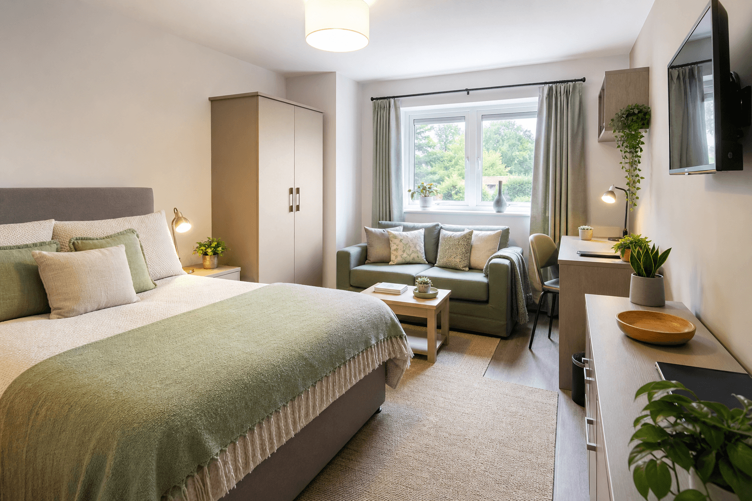 Fully furnished supported accommodation interior provided by RoomFlex Housing